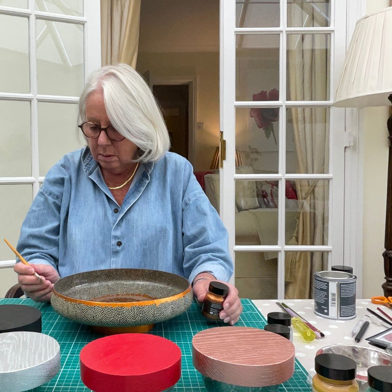 Gilded Ceramics: Botanical Art Meets Reverse Decoupage