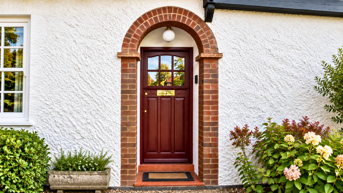 A warmer welcome: a front door makeover in Murrey Red