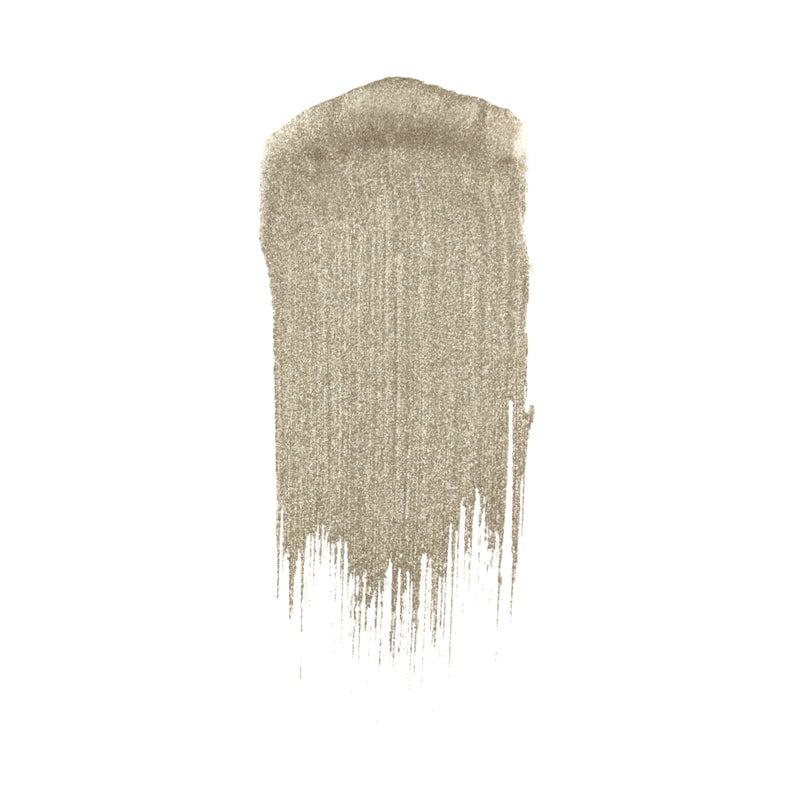 Metallic platinum paint swatch on a white background
