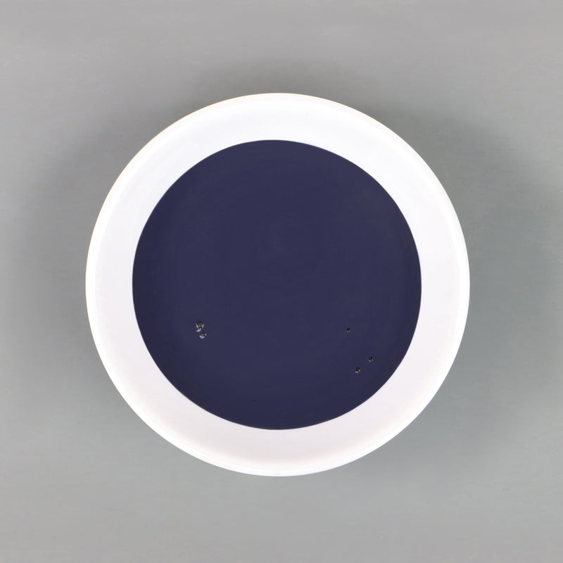 Dish with Bleo indigo paint poured in