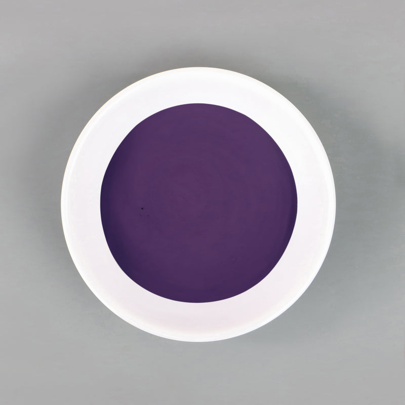 Dish with Bleo violet paint poured in