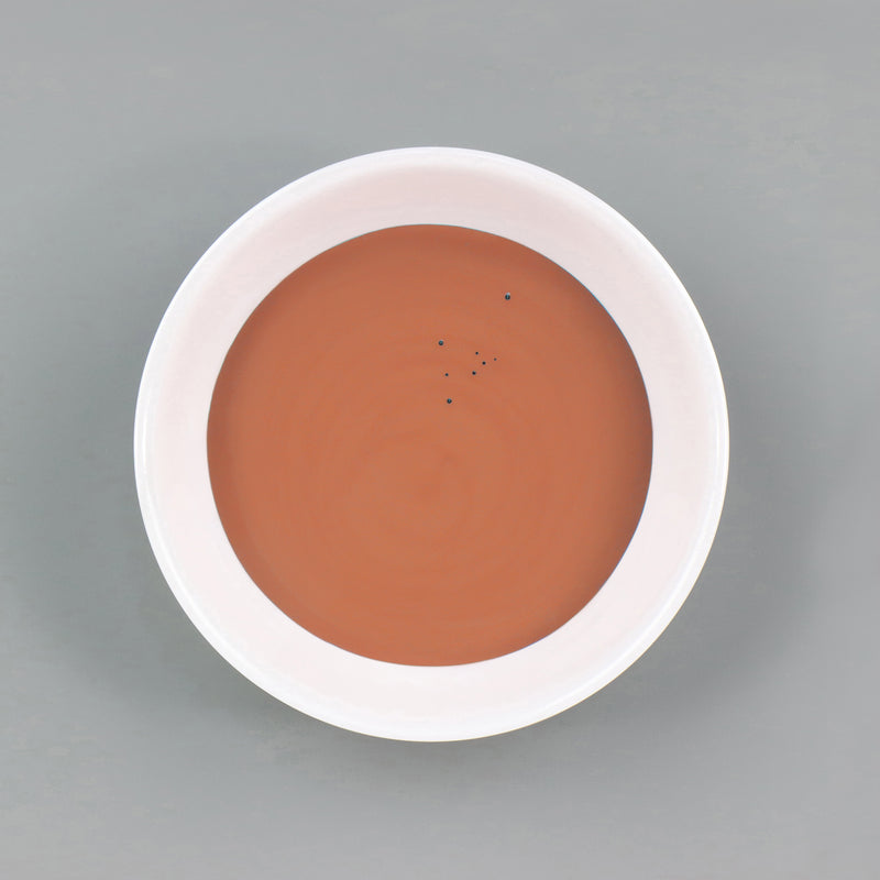 Dish with Bleo chestnut paint poured in