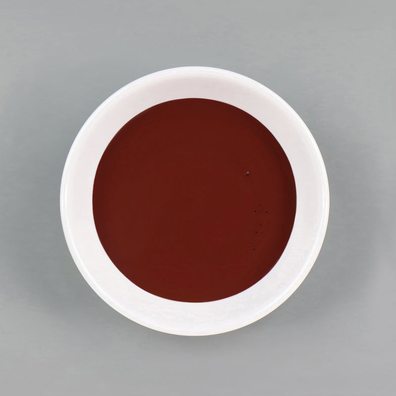 Dish with Bleo oxblood paint poured in