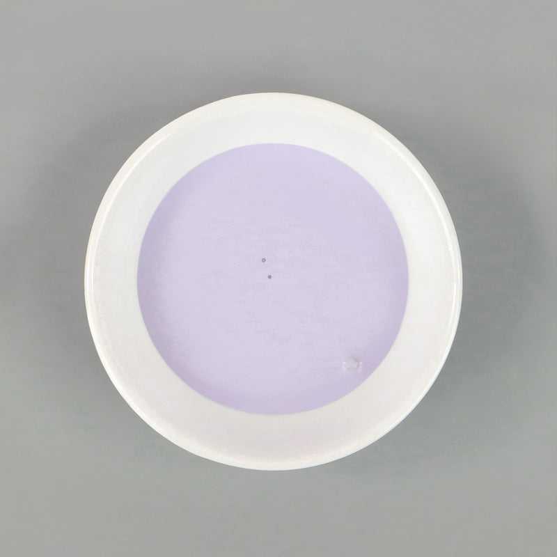 Dish with Bleo periwinkle paint poured in