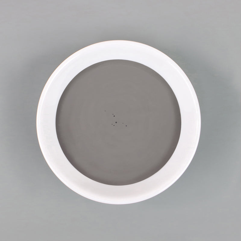 Dish with Bleo Slate Grey paint poured in