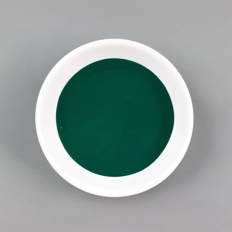 Dish with Bleo dark emerald paint poured in