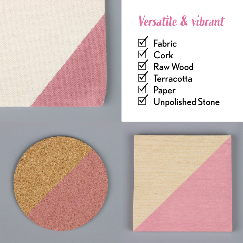 Textured materials including fabric, cork, raw wood, terracotta, paper, and unpolished stone on a gray background.