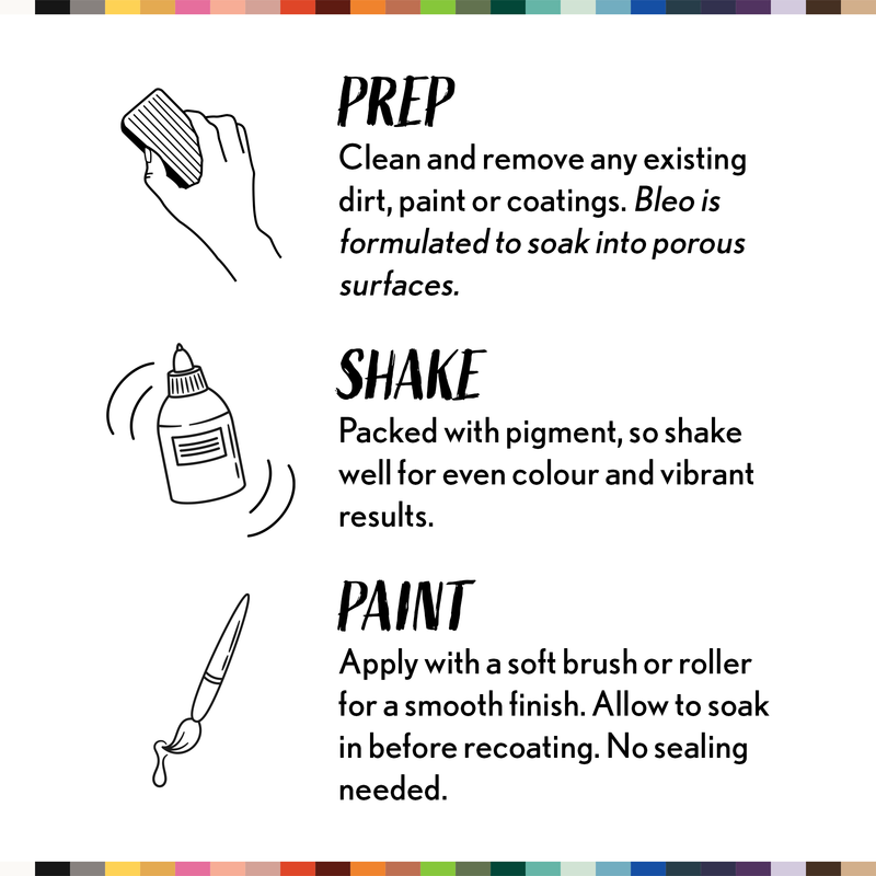 Instructions for using a paint product with illustrations and text on a white background.