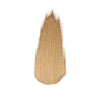 Metallic paint swatch in a shade of platinum gold on a white background