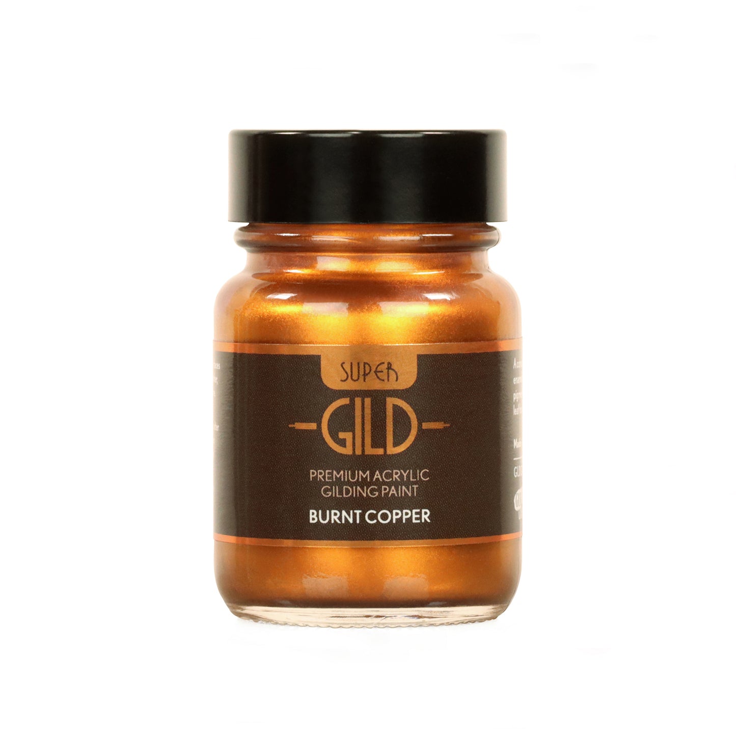 A jar of Super GILD Burnt Copper premium acrylic gilding paint.