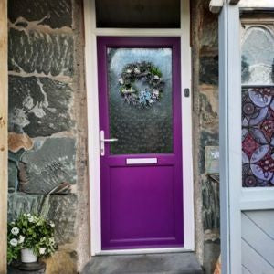 Painted purple door using Jubilee fine paints