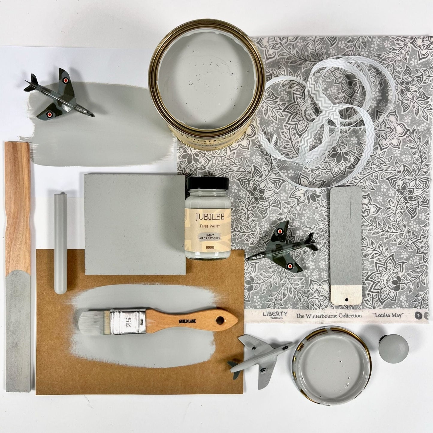 light aircraft grey flatlay