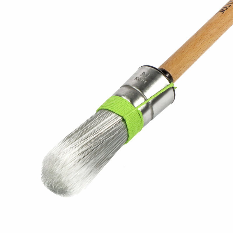 Flex Brush with wooden handle and metal ferrule on a white background
