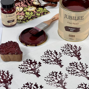 
                      
                        murrey red on fabric and stencil
                      
                    
