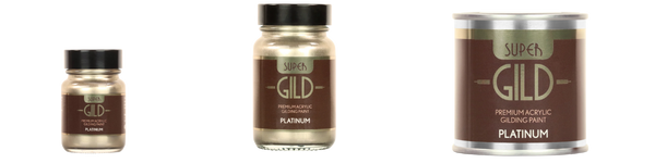 Sizes of metallic silver paint in jars