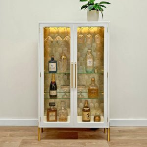 
                      
                        Platinum Pageantry white grey painted vintage drinks cabinet
                      
                    