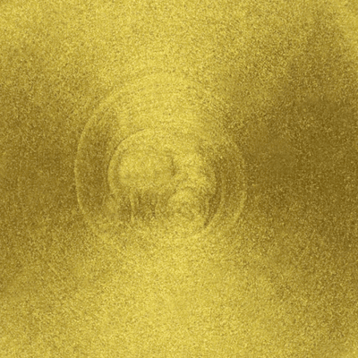 Close-up of a textured gold paint in a tin