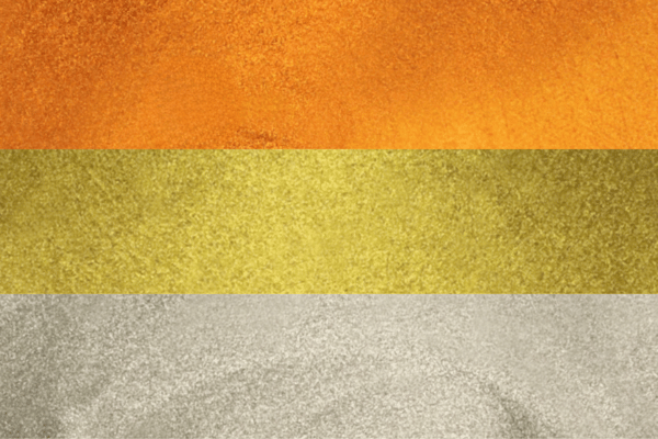 Gradient background transitioning from copper metallic to gold metallic to platinum metallic 