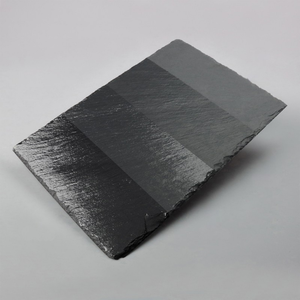 
                      
                        Piece of slate with 3 type of top coat layered on top
                      
                    