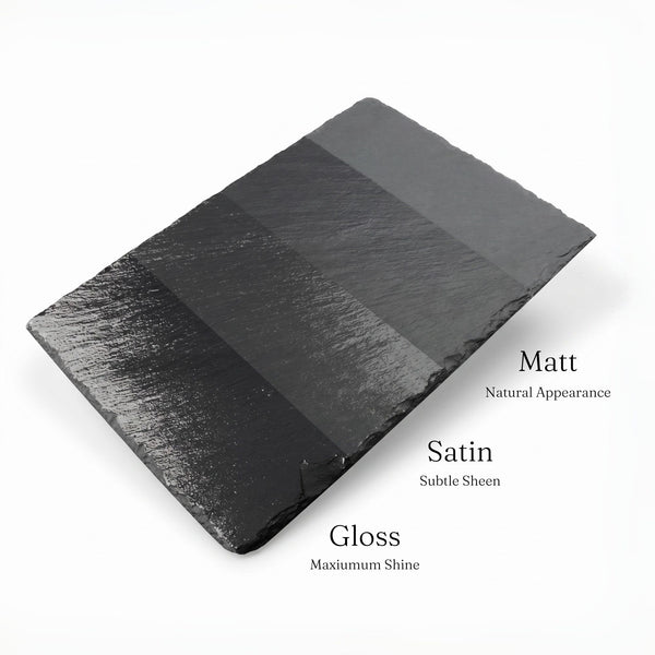Raw Blackslate showing how sheen affects colour