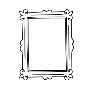 Decorative black frame on a transparent background