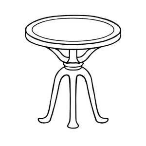 Line drawing of a table lamp on a transparent background