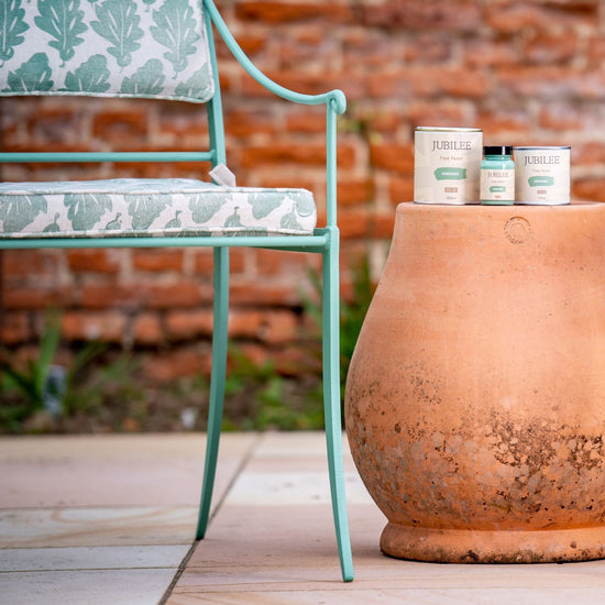 verdigris on outdoor garden furniture