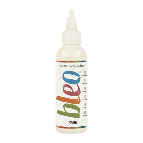 A bottle of bleo snow on a white background