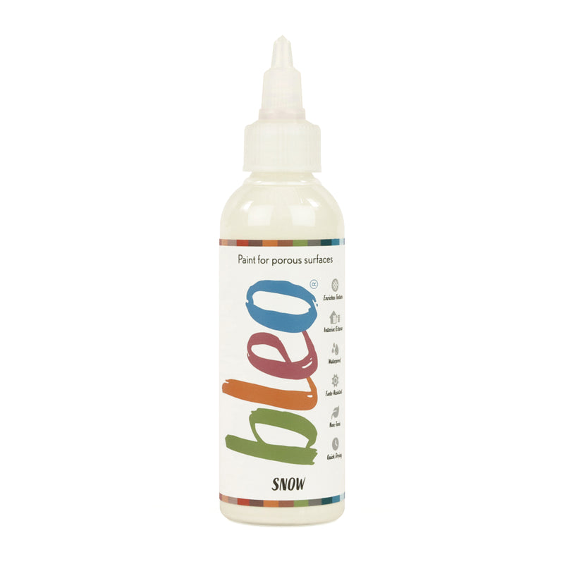 A bottle of bleo snow on a white background