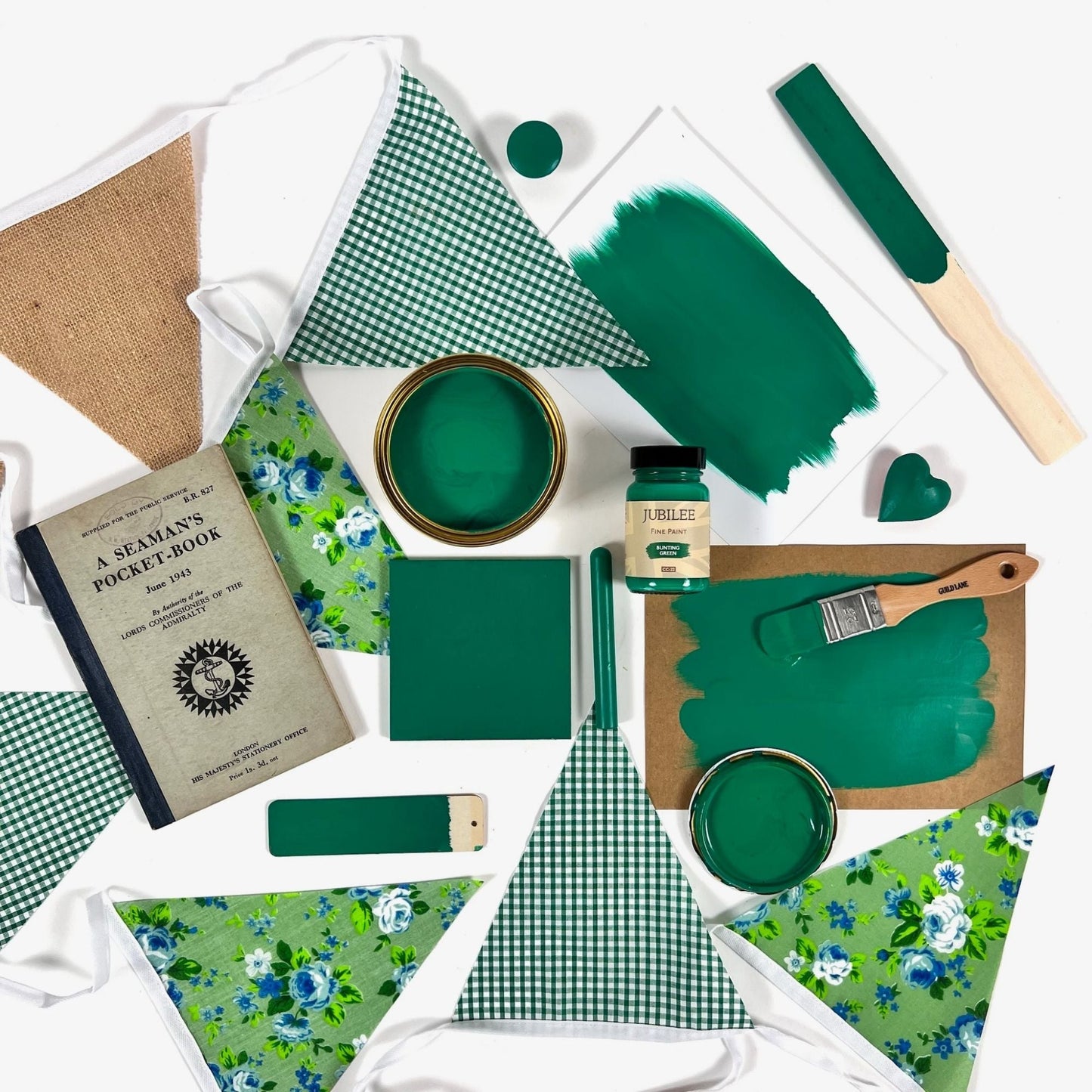 bunting green flatlay