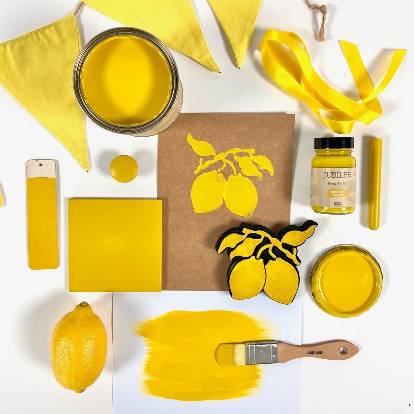 bunting yellow flatlay