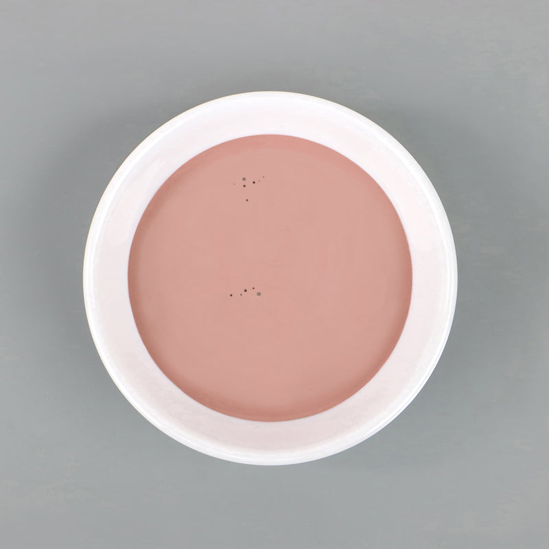 Dish with Bleo dusty rose paint poured in