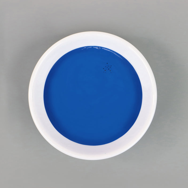 Dish with Bleo lapis paint poured in