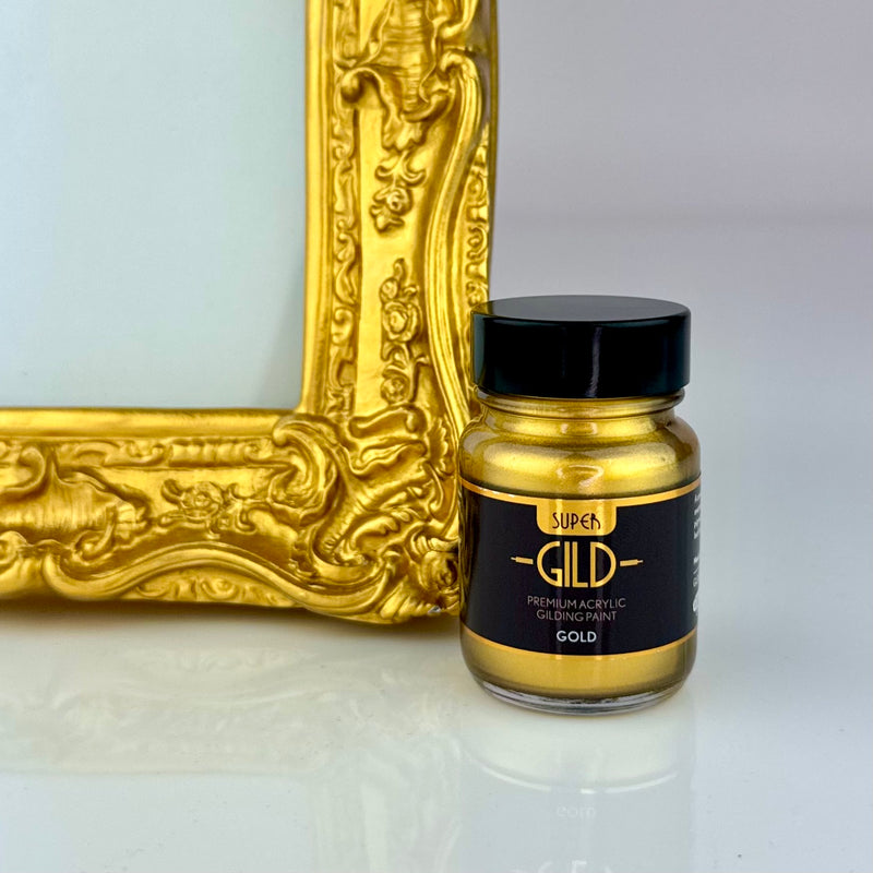 A gold picture frame finished in Super GILD Gold