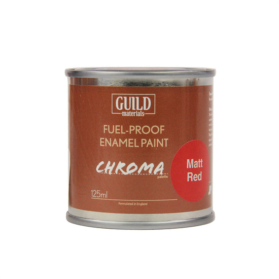 Chroma Enamel Fuelproof Paint Matt Red (125ml Tin)