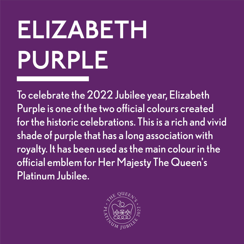 Jubilee Elizabeth purple durable furniture paint colour square with story