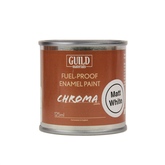Load image into Gallery viewer, Chroma Enamel Fuelproof Paint Matt White (125ml Tin)
