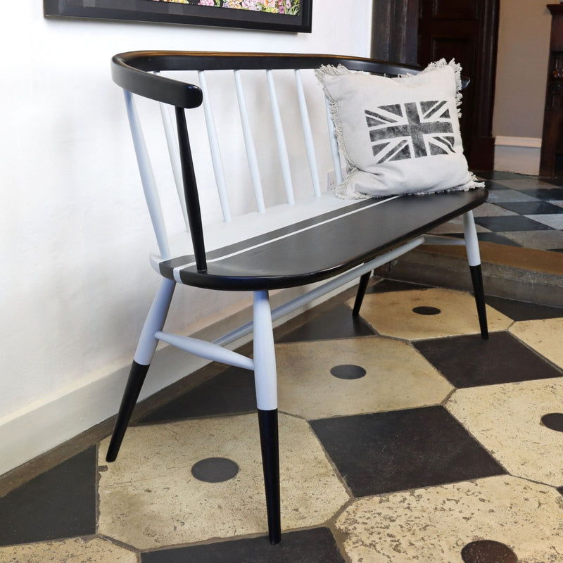Jet black on bench and pillow