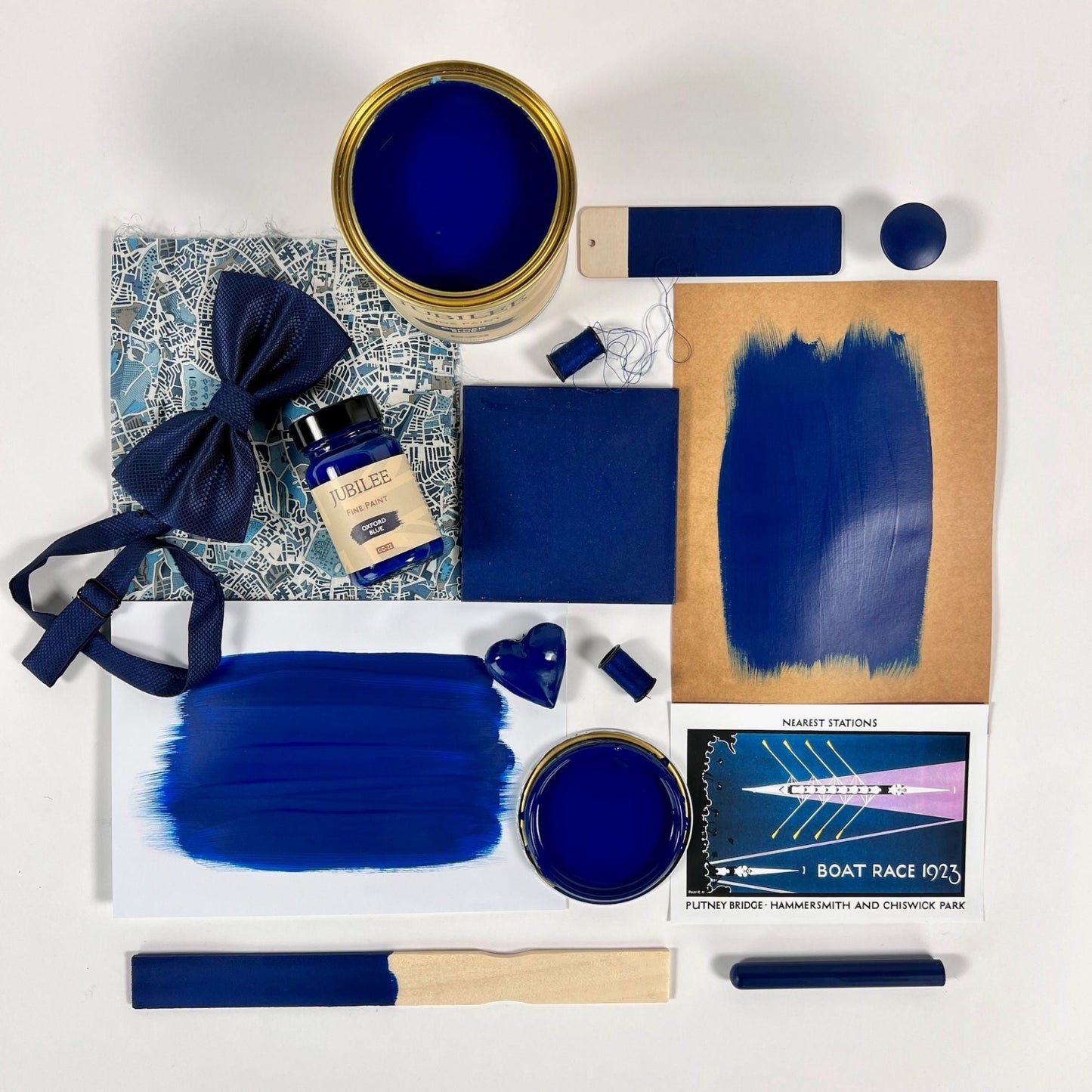 oxford blue flatlay