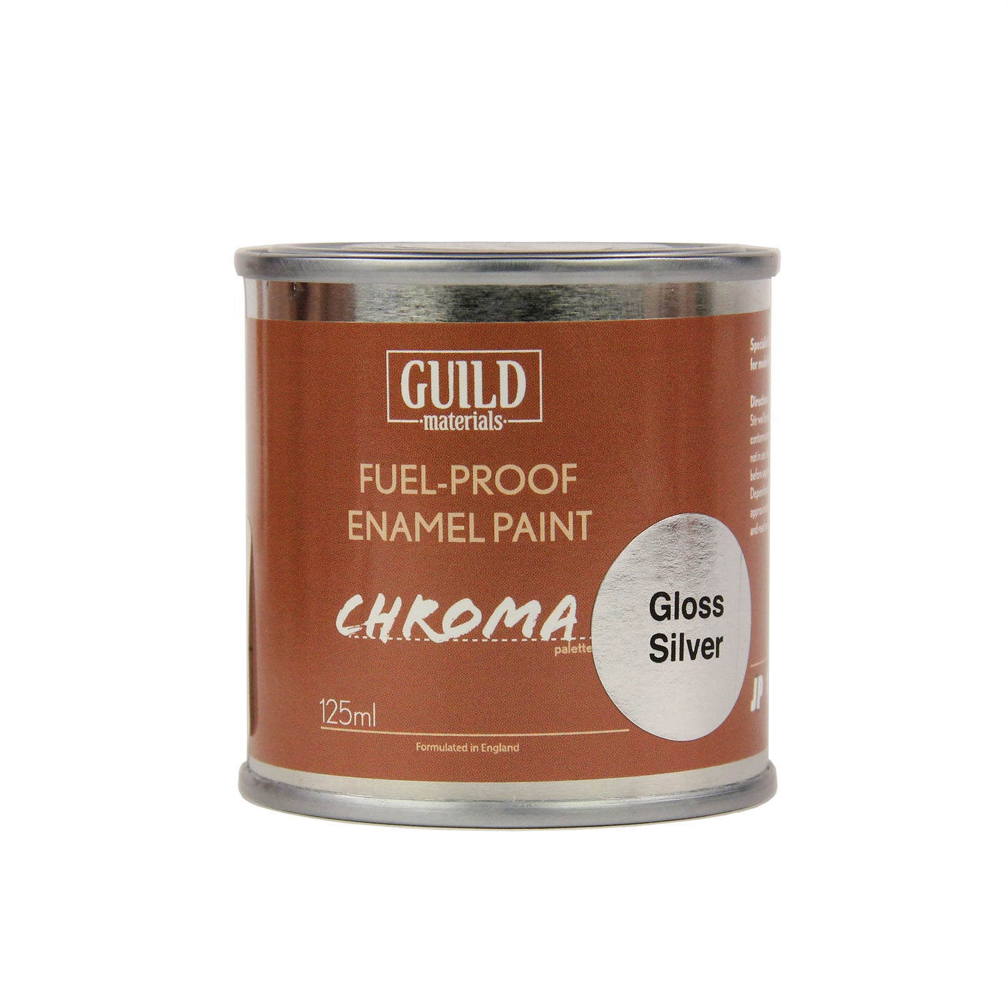 Load image into Gallery viewer, Chroma Enamel Fuelproof Paint Gloss Silver (125ml Tin)
