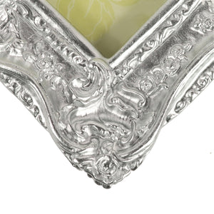 
                      
                        Silver metallic painted ornate frame 
                      
                    