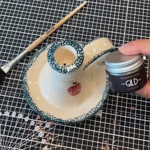 
                      
                        Load and play video in Gallery viewer, Chrome painted ceramic candlestick holder 
                      
                    