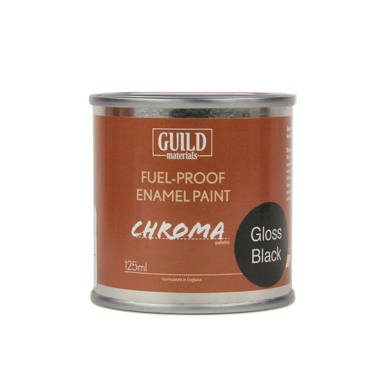 Load image into Gallery viewer, Chroma Enamel Fuelproof Paint Gloss Black (125ml Tin)
