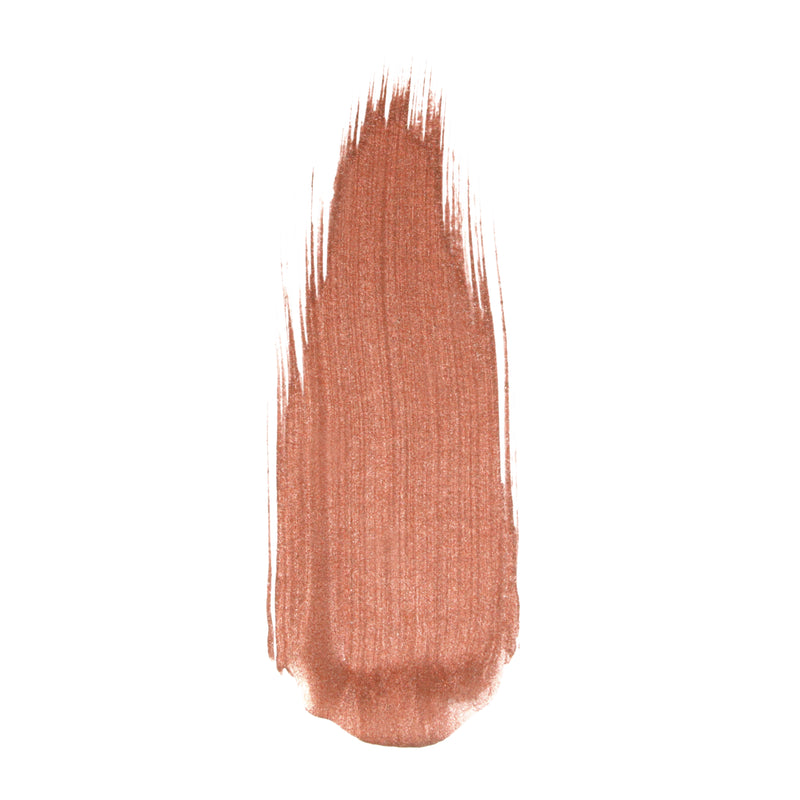 Copper metallic paint swatch on a white background