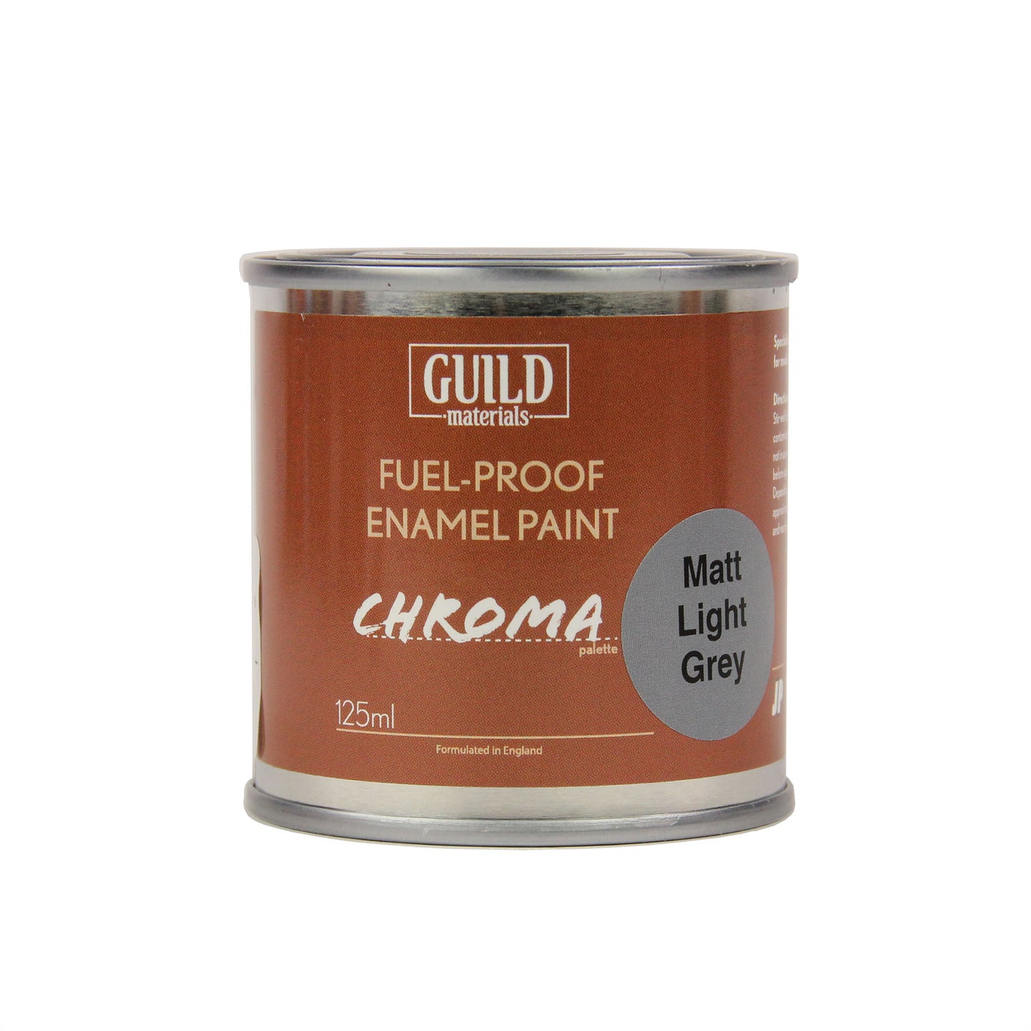 Chroma Enamel Fuelproof Paint Matt Light Grey (125ml Tin)