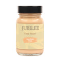A jar of Jubilee fine paint in Salmon Pink colour, alongside a paint swatch showing the colour applied to a surface.